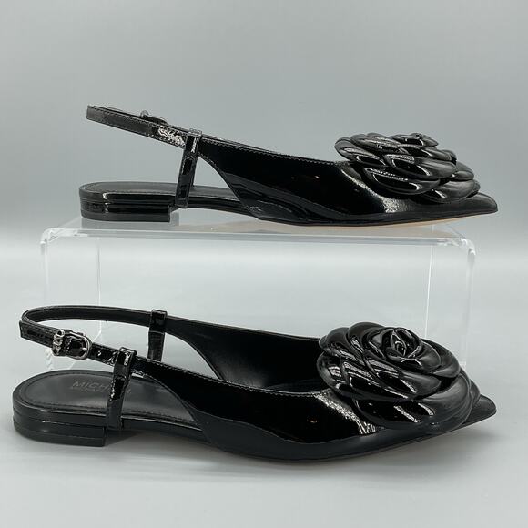 NEW Michael Kors Women’s Elodie Slingback Flats Black Size 5M - Picture 1 of 10